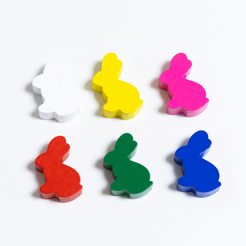 Board Game Quiz - 100PCS Cute Rabbit Meeple, 25mm Wooden