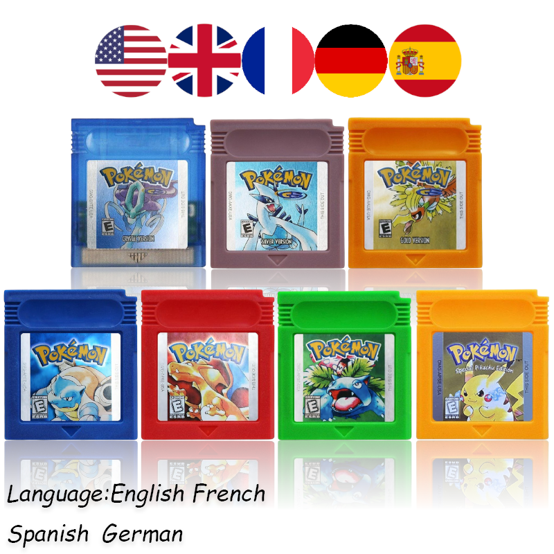 Board Game English - HOT 7 Styles Pokémon 16-Bit GBC