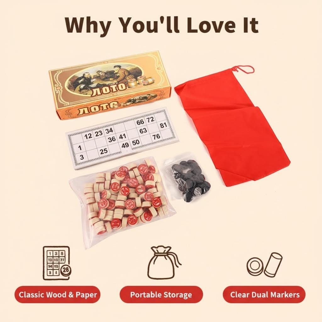 Vintage Russian Lotto Bingo Ga - Board Game Night บทวิจารณ์และราคา