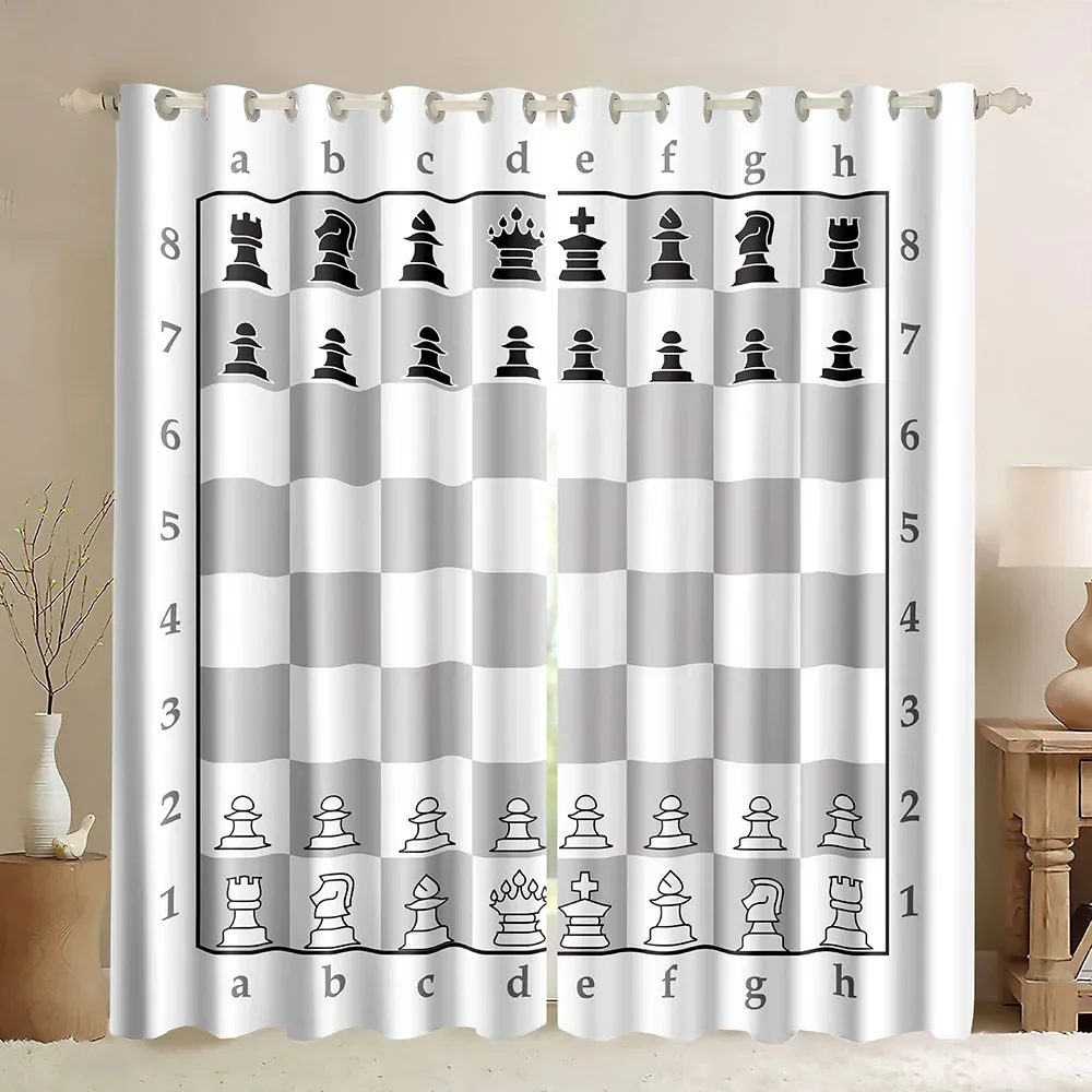 Chessboard  Window Curtains In - Board Game Cafe บทวิจารณ์และราคา