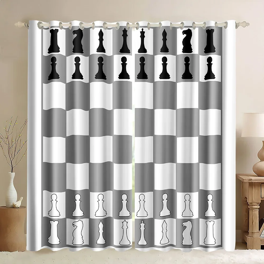 Chessboard  Window Curtains In - Board Game Cafe บทวิจารณ์และราคา