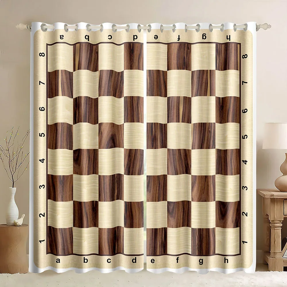 Chessboard  Window Curtains In - Board Game Cafe บทวิจารณ์และราคา
