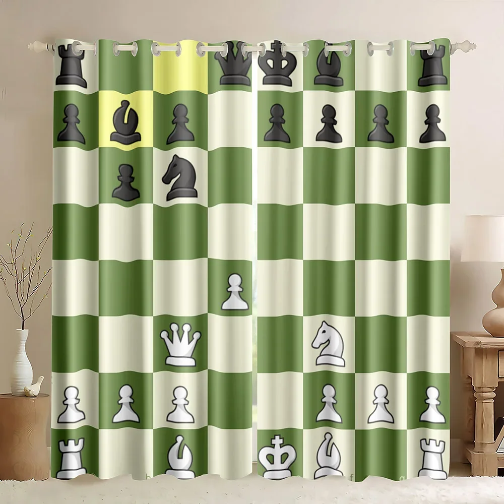 Chessboard  Window Curtains In - Board Game Cafe บทวิจารณ์และราคา