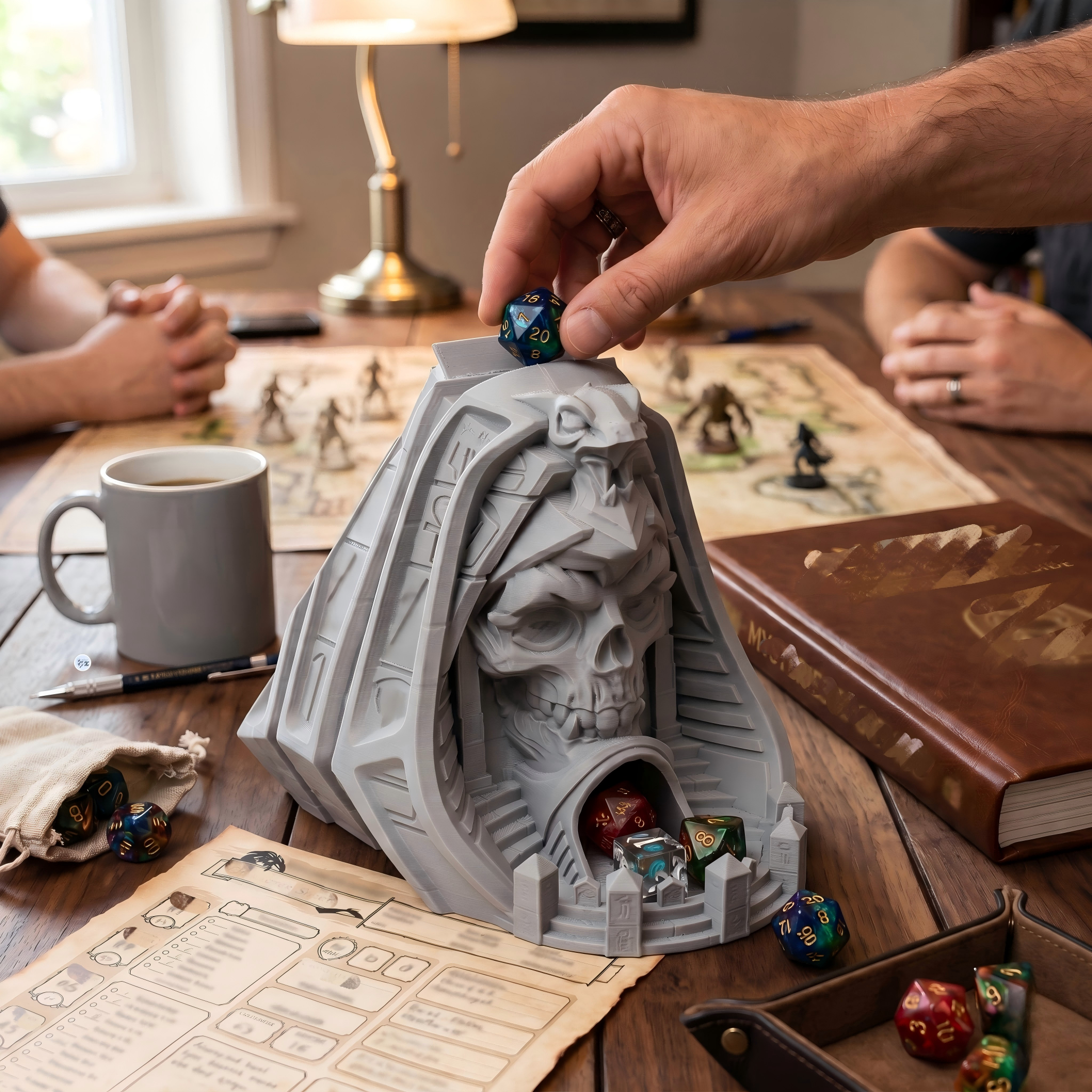 Pharaoh Skull Dice Tower - add - Board Game Movie บทวิจารณ์และราคา
