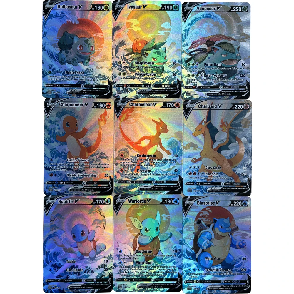 9Pcs/set DIY Anime PTCG Collec - Board Game English บทวิจารณ์และราคา