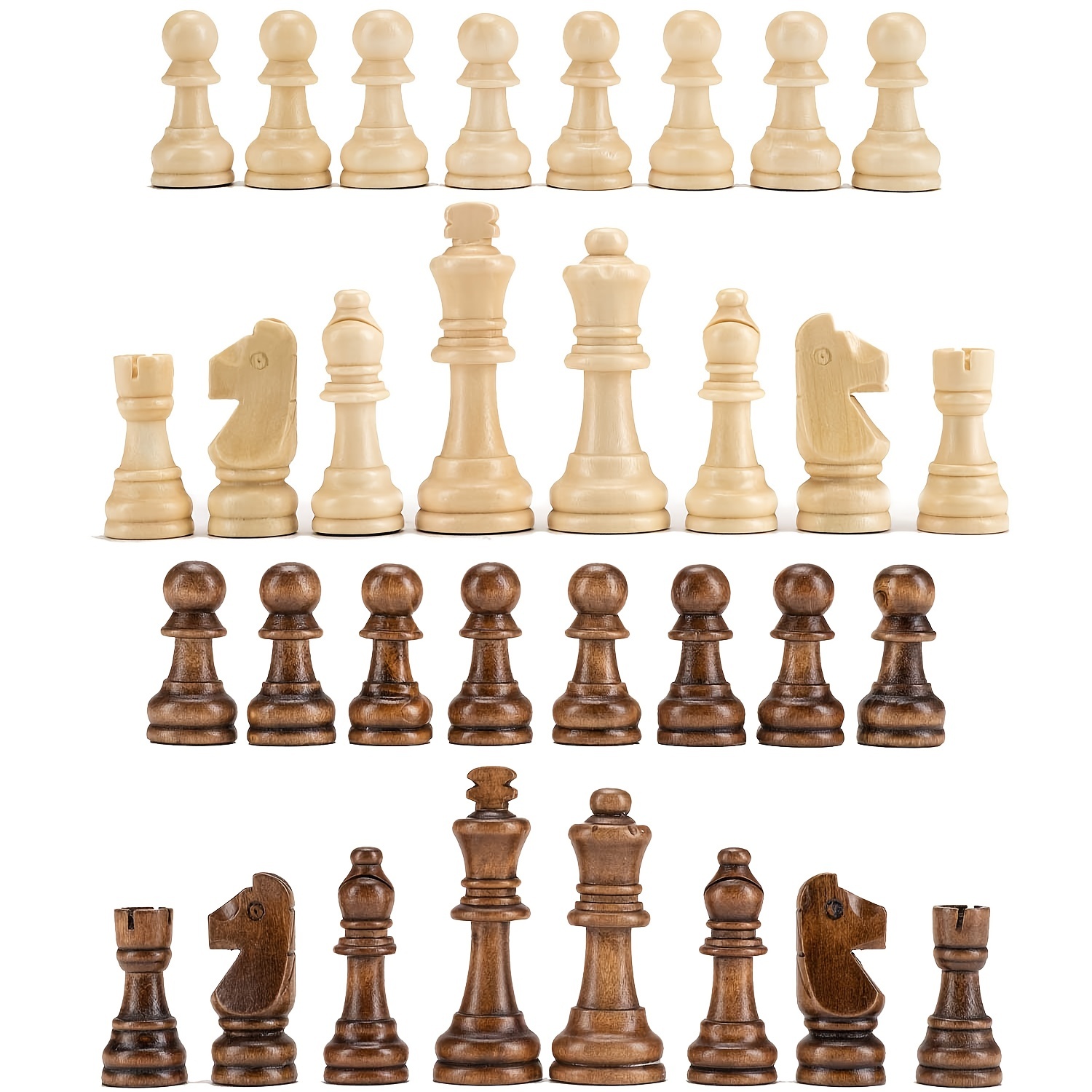 32 Pieses Wooden Chess Standar - Board Game Queen บทวิจารณ์และราคา
