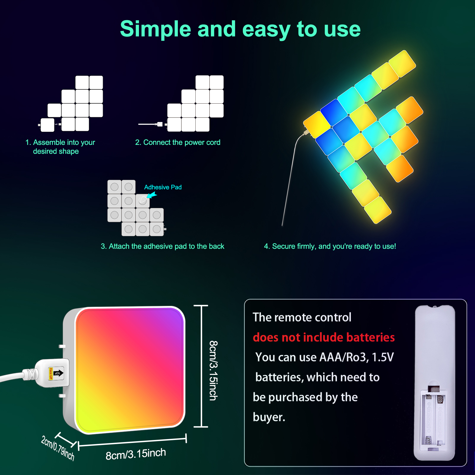 Smart Grid LED Wall Light Kit  - Board Game Room บทวิจารณ์และราคา