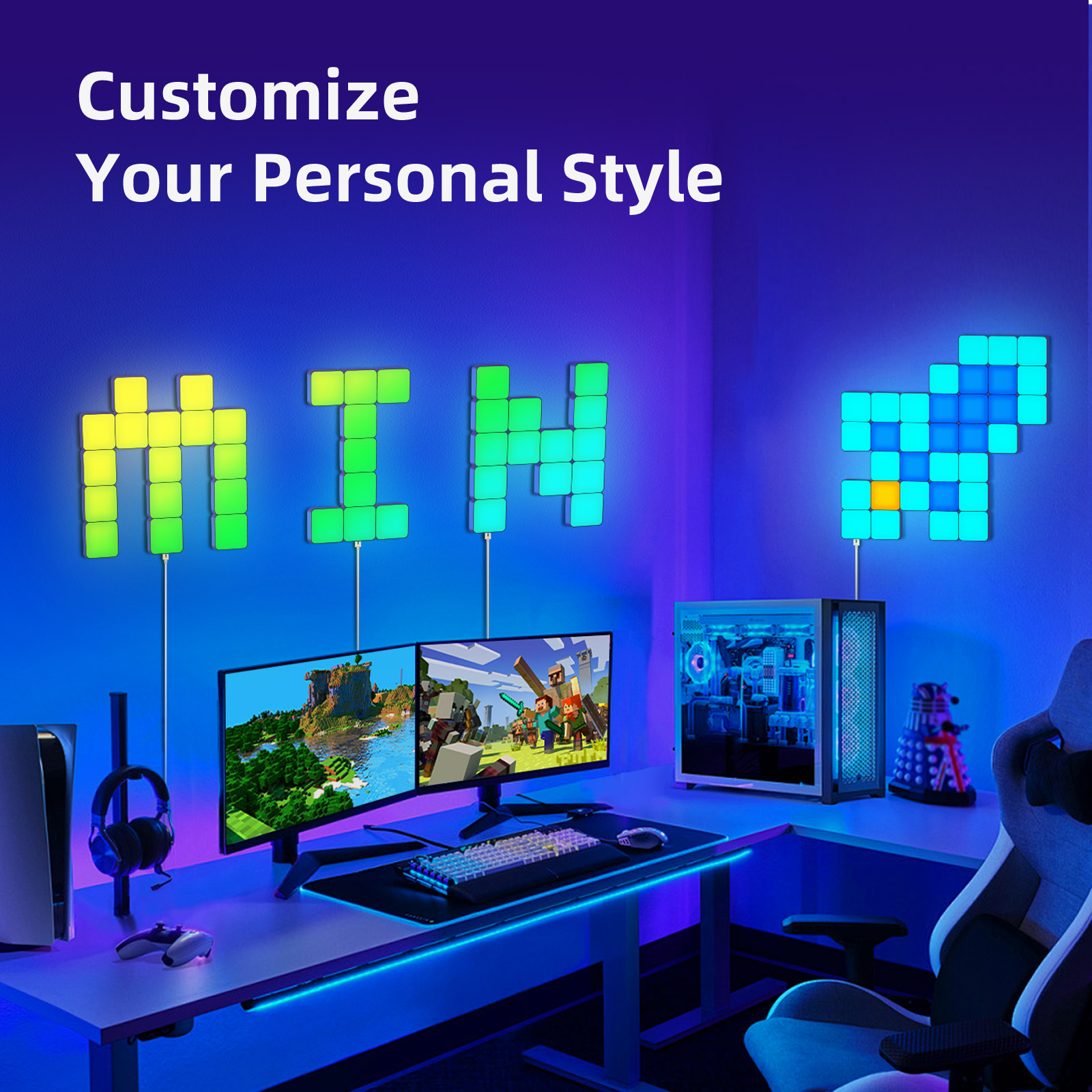 Smart Grid LED Wall Light Kit  - Board Game Room บทวิจารณ์และราคา